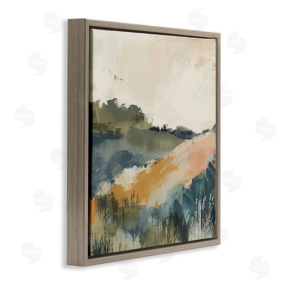 Irena Orlov Abstract Nature Hills Brown Floating Frame Canvas Wall Art Print