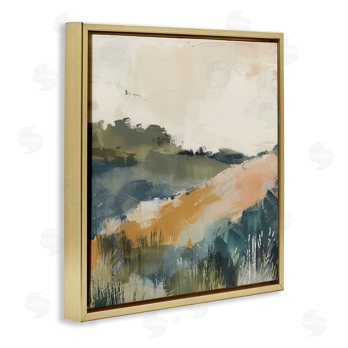 Irena Orlov Abstract Nature Hills Gold Floating Frame Canvas Wall Art Print