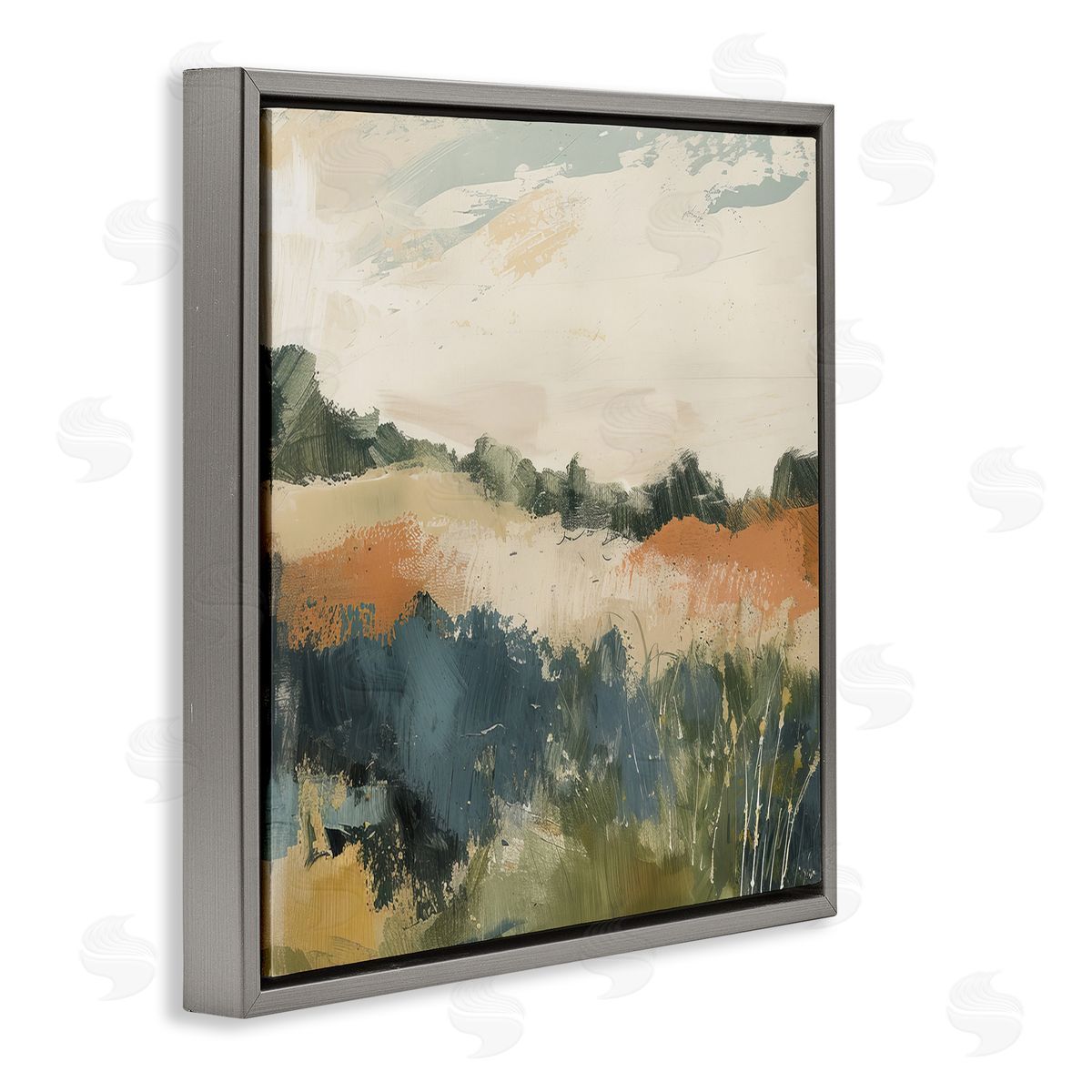 Irena Orlov Abstract Neutral Landscape Gray Floating Frame Canvas Wall Art Print