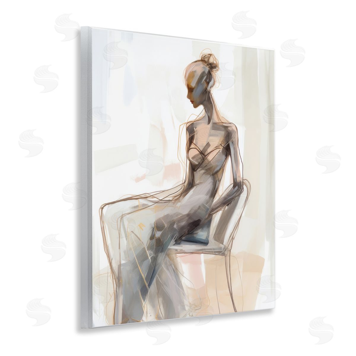 Irena Orlov Classy Figure Impression Wooden Wall Plaque Art Print