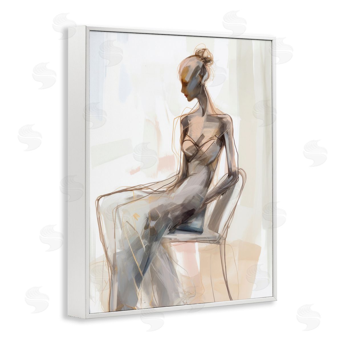 Irena Orlov Classy Figure Impression White Framed Giclee Wall Art Print