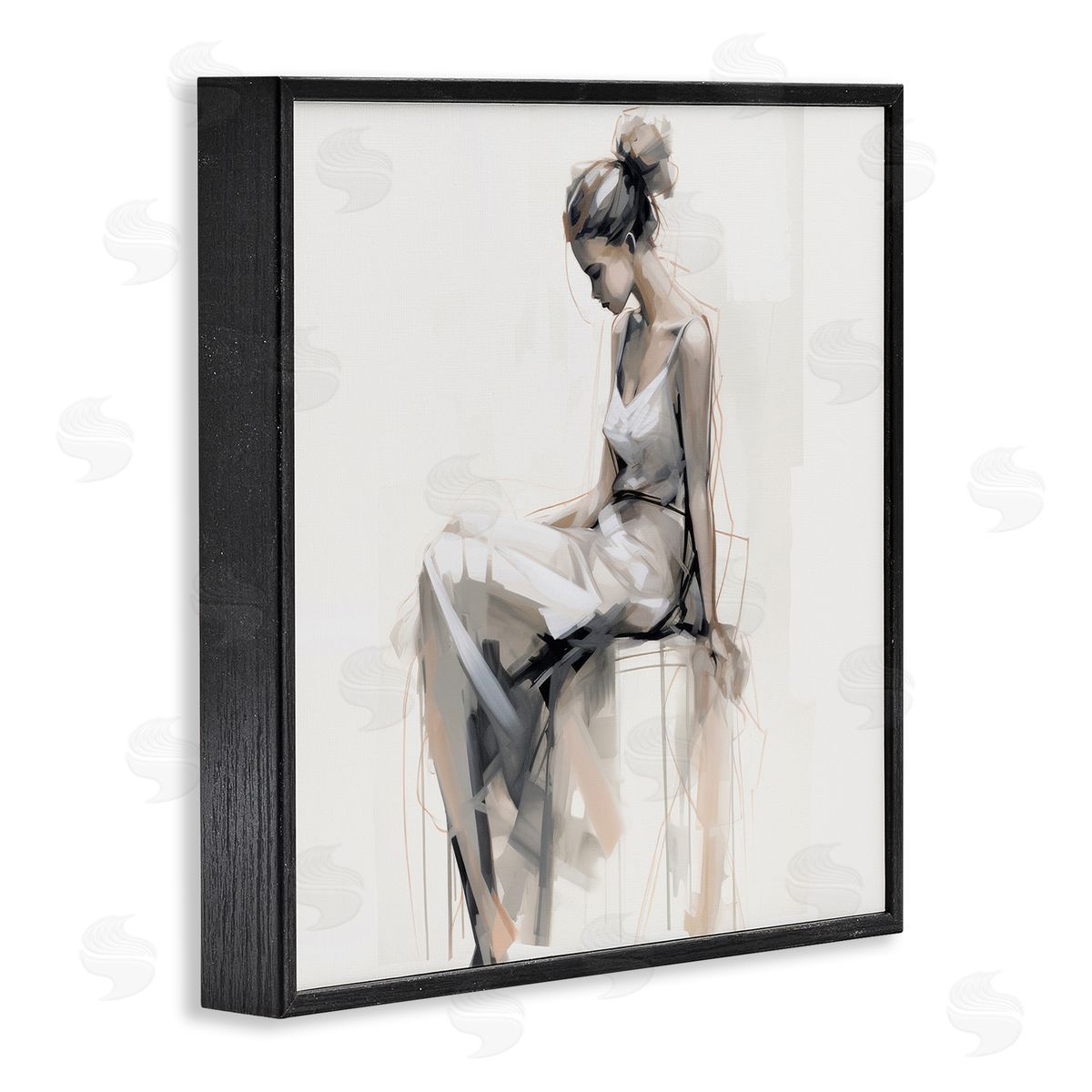 Irena Orlov Female Portrait Impression Black Framed Giclee Wall Art Print
