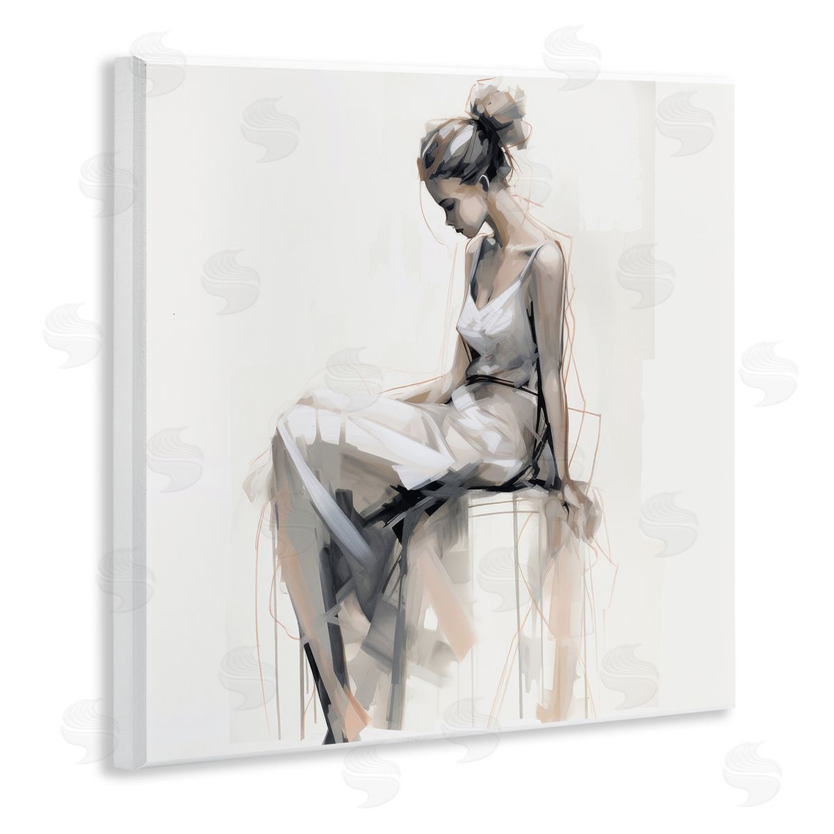 Irena Orlov Female Portrait Impression Wooden Wall Plaque Art Print