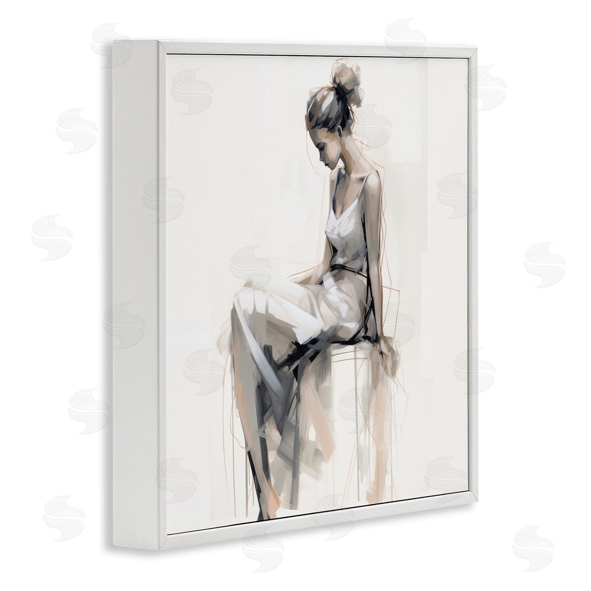 Irena Orlov Female Portrait Impression White Framed Giclee Wall Art Print