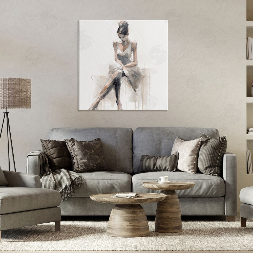 Irena Orlov Female Sitting Portrait Canvas Wall Art Print in Room