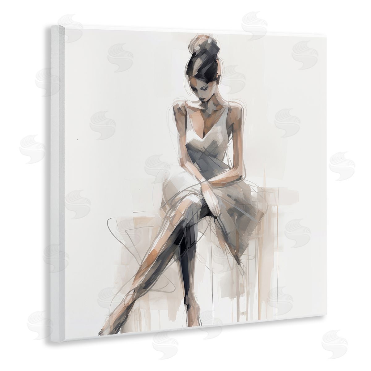 Irena Orlov Female Sitting Portrait Wooden Wall Plaque Art Print