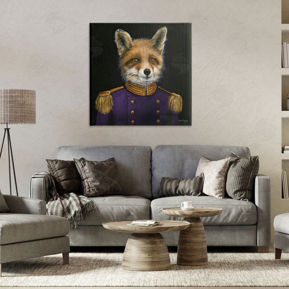 Bree Merryn Military Coat Fox Canvas Wall Art Print in Room