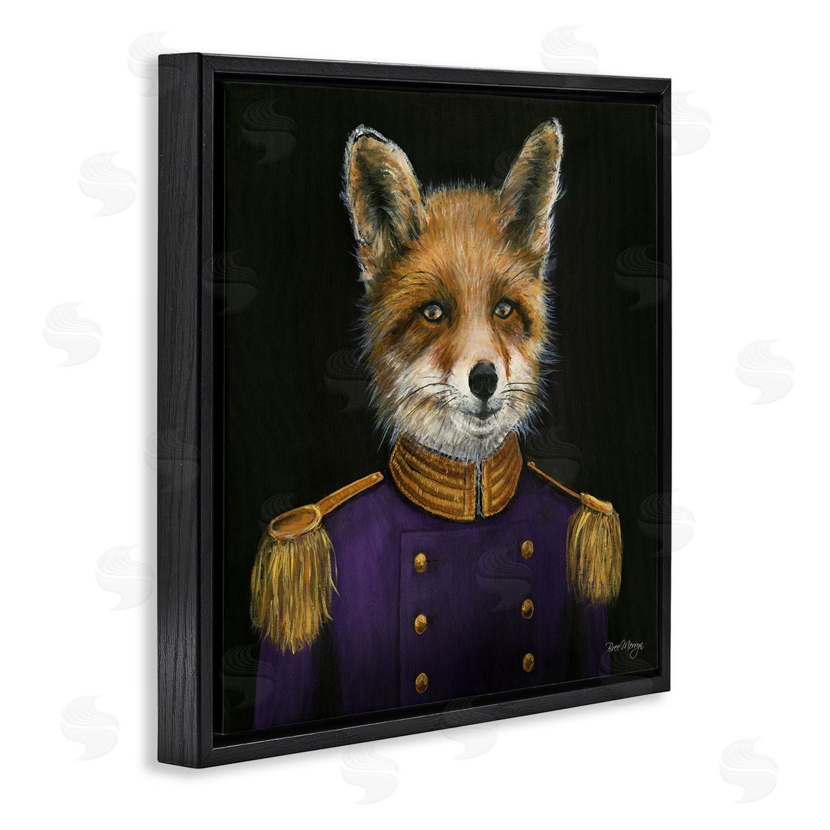 Bree Merryn Military Coat Fox Black Floating Frame Canvas Wall Art Print