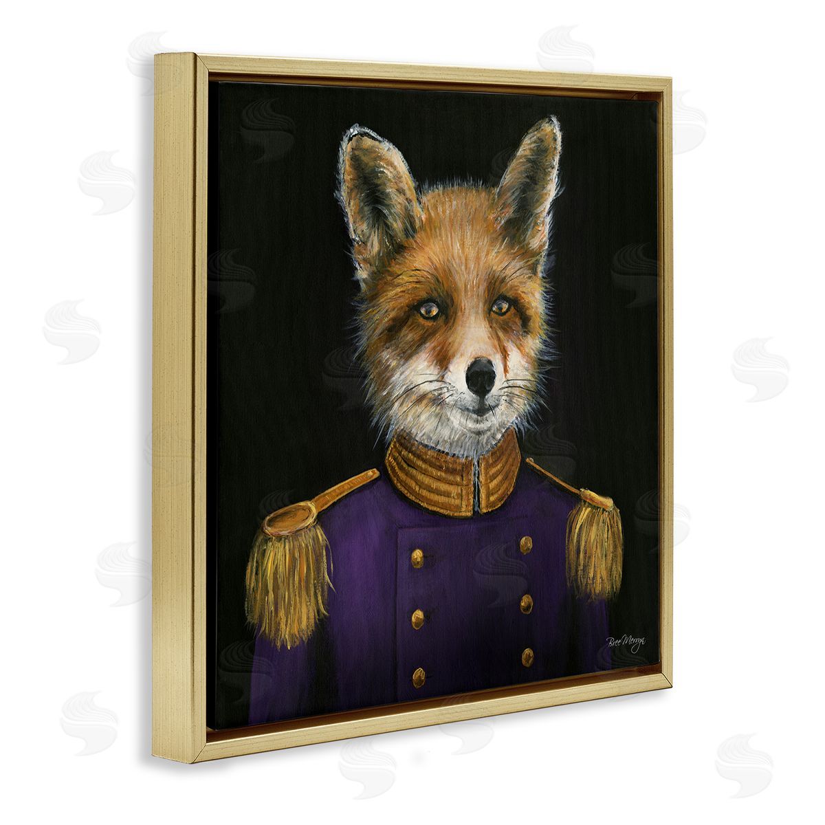 Bree Merryn Military Coat Fox Gold Floating Frame Canvas Wall Art Print