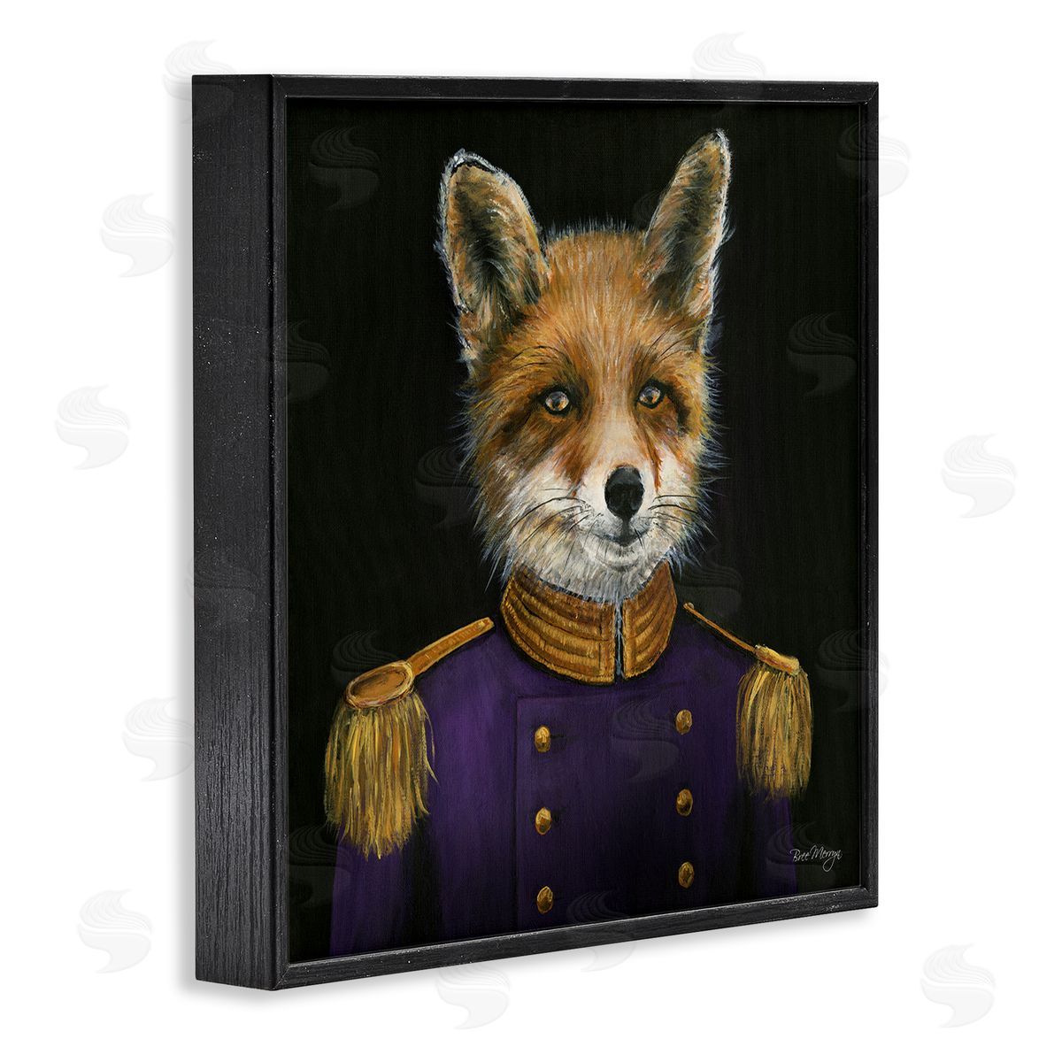 Bree Merryn Military Coat Fox Black Framed Giclee Wall Art Print