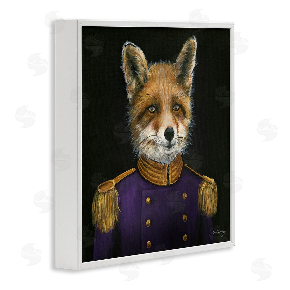Bree Merryn Military Coat Fox White Framed Giclee Wall Art Print