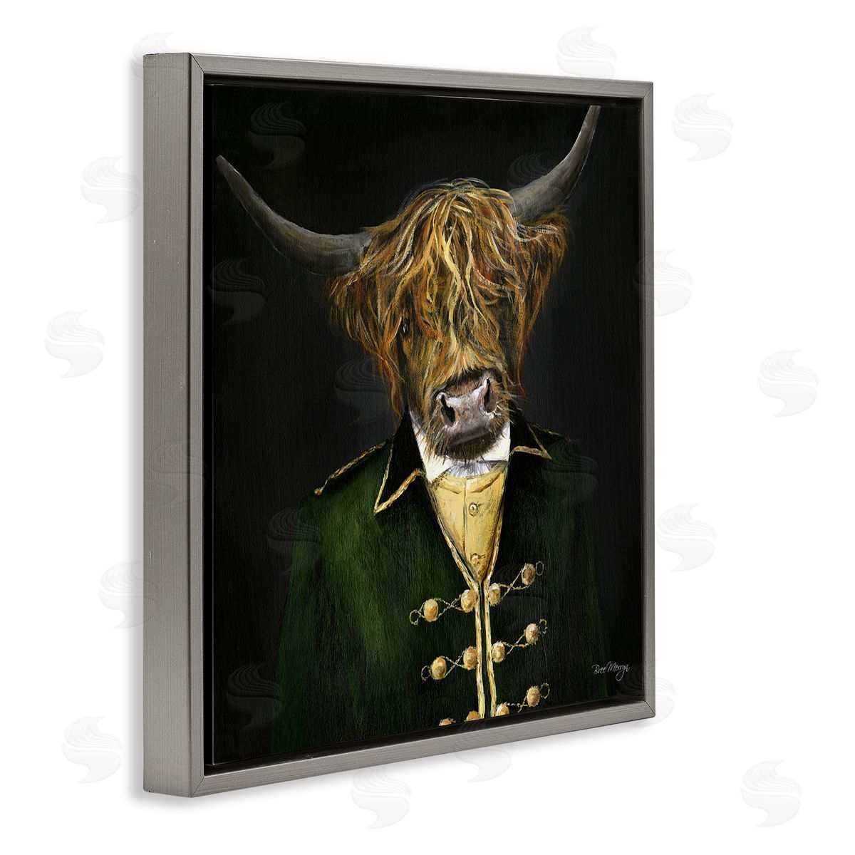 Bree Merryn Colonial Coat Cattle Gray Floating Frame Canvas Wall Art Print
