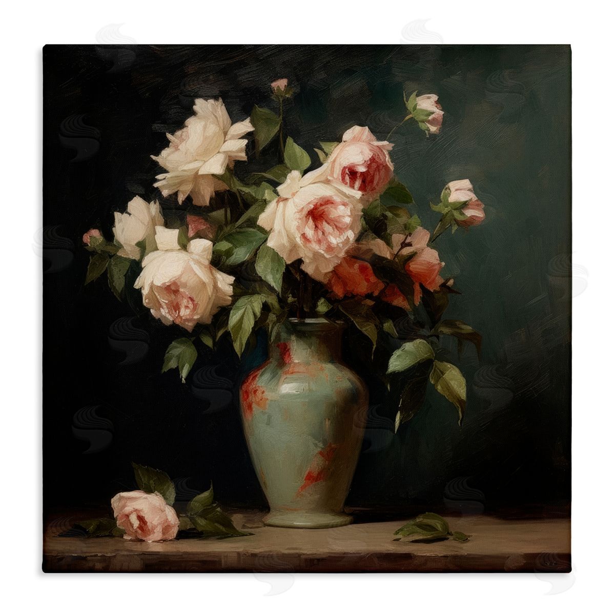 Lazar Studio Vintage Bunches in Vase Canvas Wall Art Print
