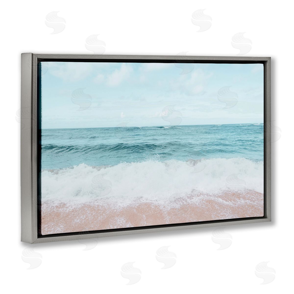 Elena Chukhlebova Centric Beach Foam Gray Floating Frame Canvas Wall Art Print