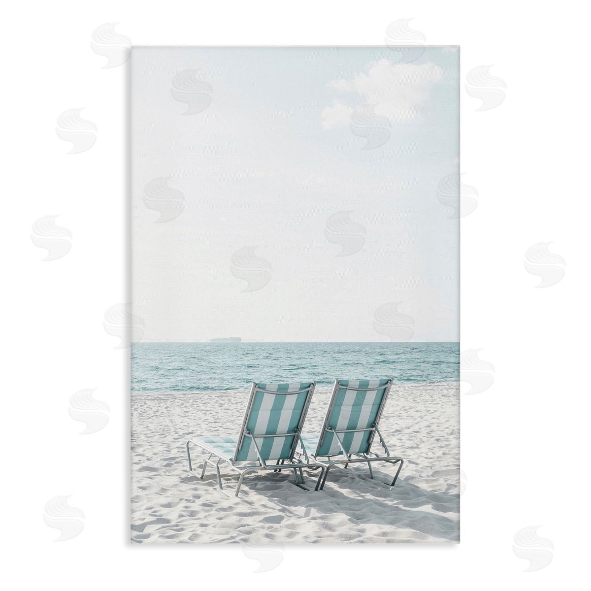 Elena Chukhlebova Soothing Blue Beach Chairs Canvas Wall Art Print