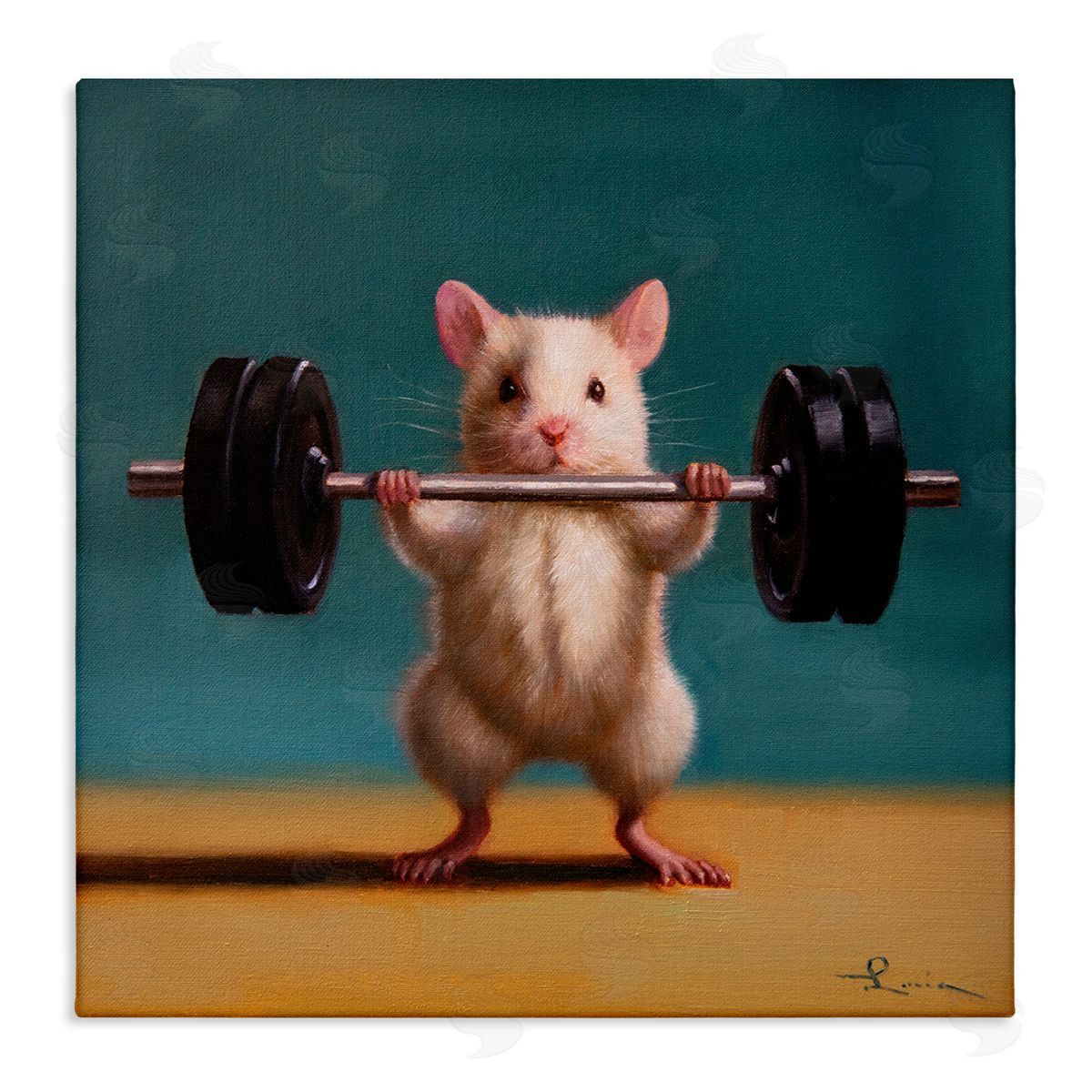 Lucia Heffernan Power Lifting Mouse Canvas Wall Art Print
