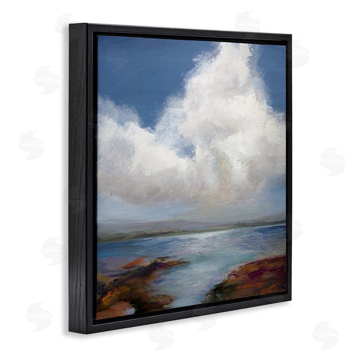 Karen Hale Clouds over Sea Painting Black Floating Frame Canvas Wall Art Print