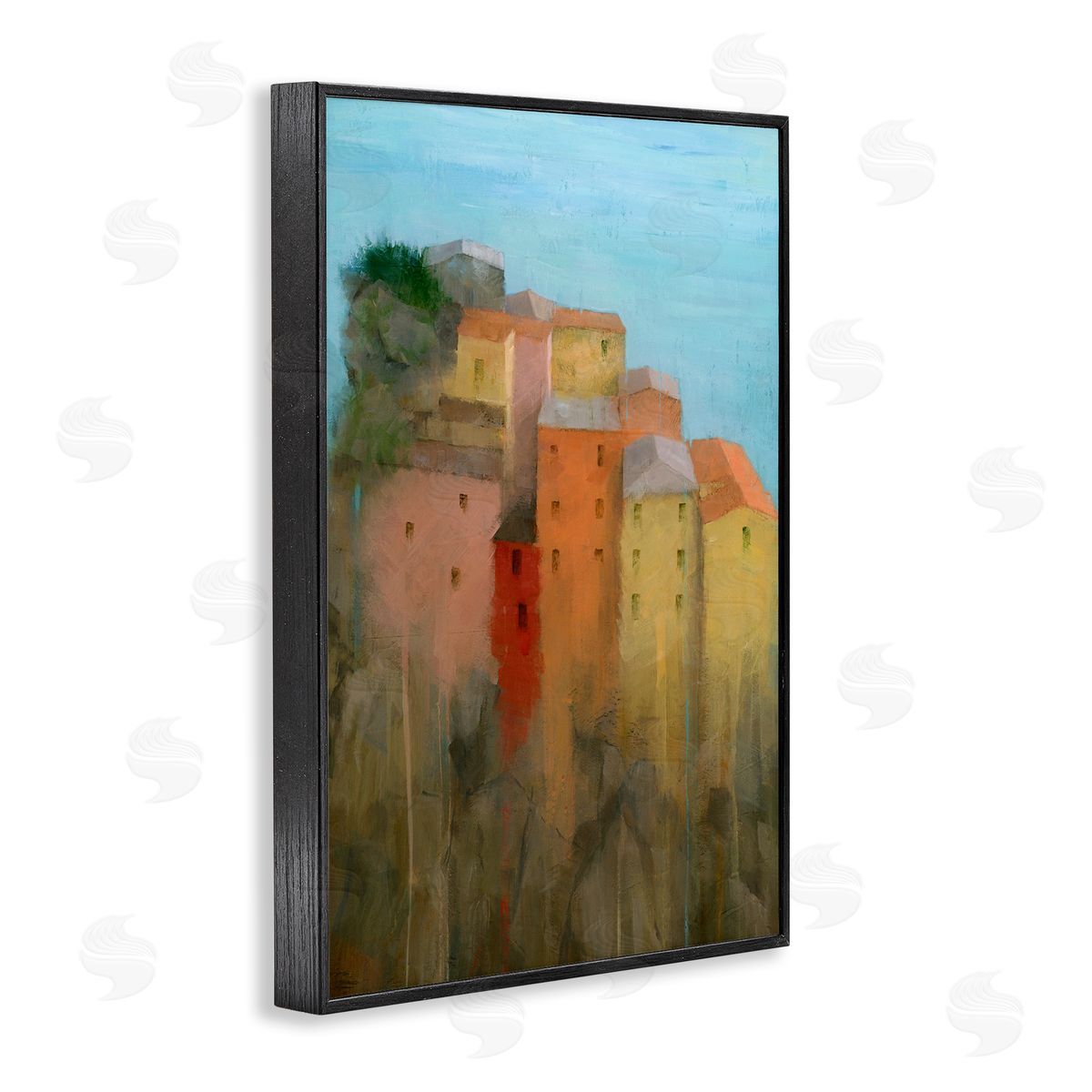 Stephen Mitchell Tall Seaside Architecture Black Framed Giclee Wall Art Print