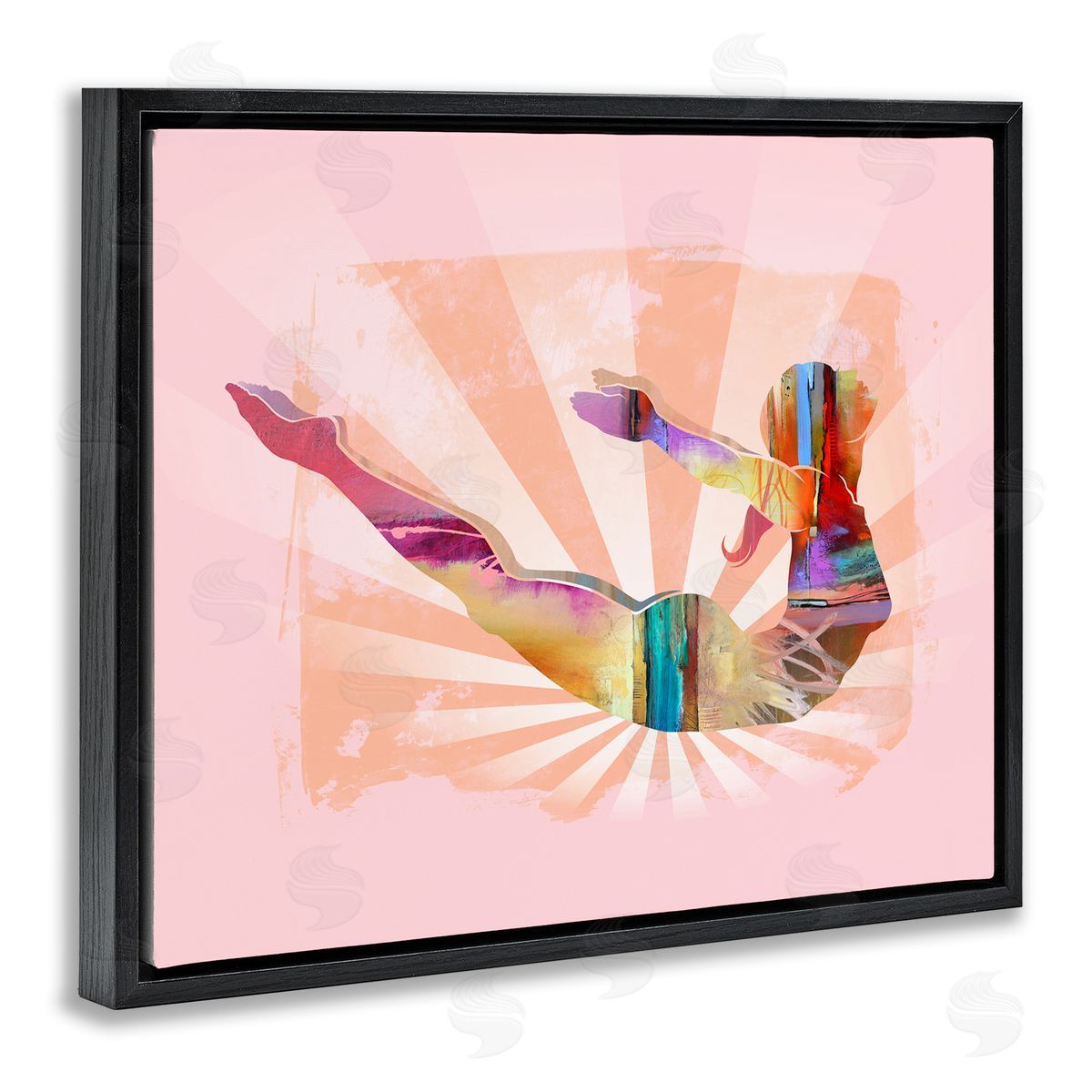 Tim Parker Abstract Mindfulness Exercise Black Floating Frame Canvas Wall Art Print