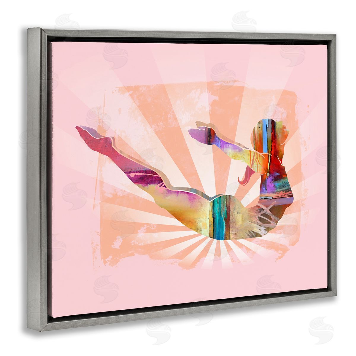 Tim Parker Abstract Mindfulness Exercise Gray Floating Frame Canvas Wall Art Print