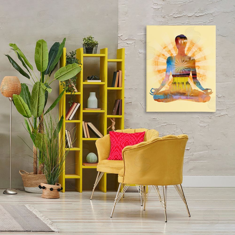 Tim Parker Mindful Meditation Pose Canvas Wall Art Print in Room