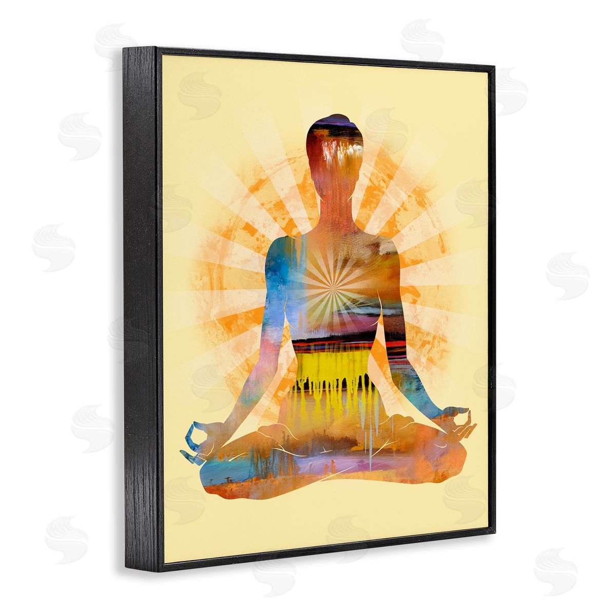 Tim Parker Mindful Meditation Pose Black Framed Giclee Wall Art Print