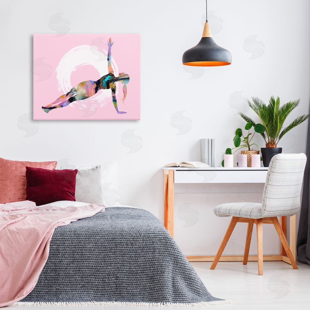 Tim Parker Abstract Yoga Exercise Canvas Wall Art Print in Room