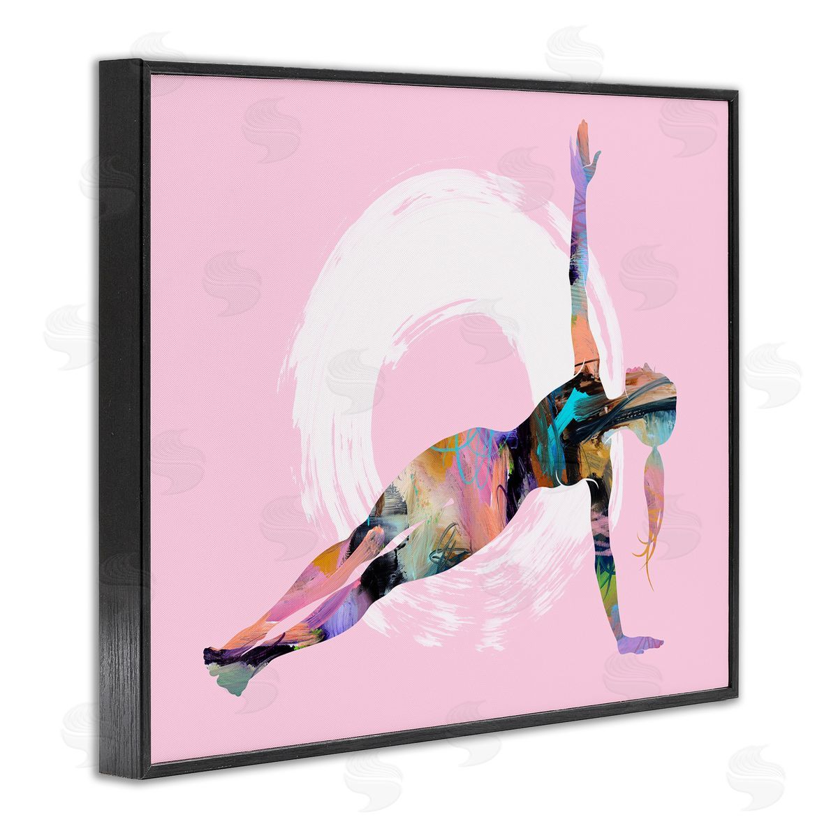 Tim Parker Abstract Yoga Exercise Black Framed Giclee Wall Art Print