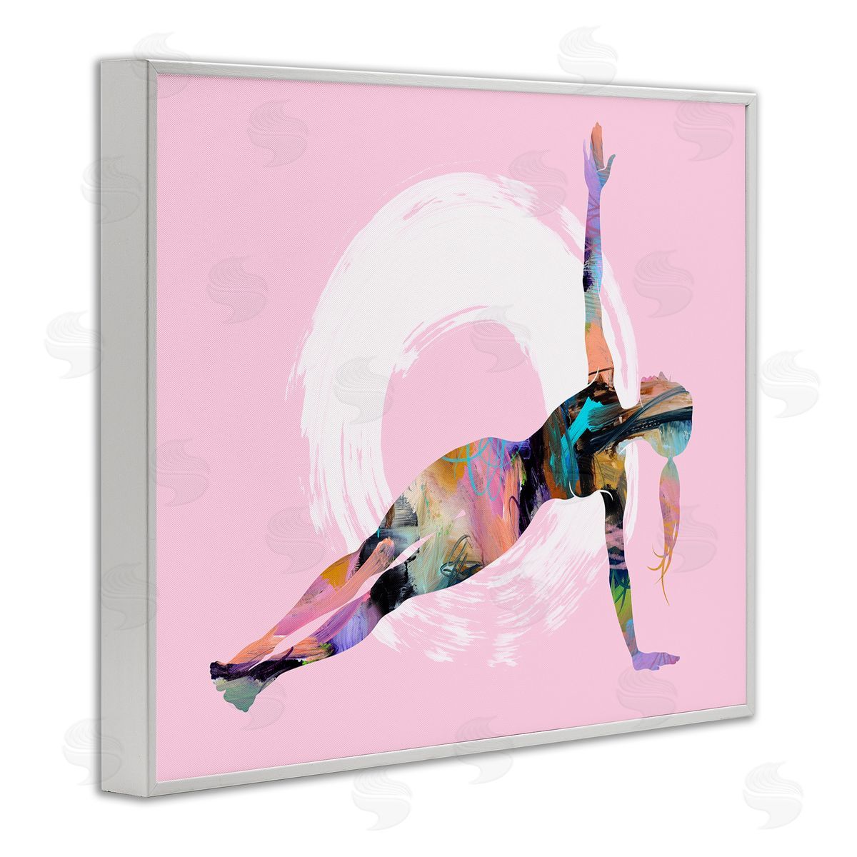 Tim Parker Abstract Yoga Exercise White Framed Giclee Wall Art Print