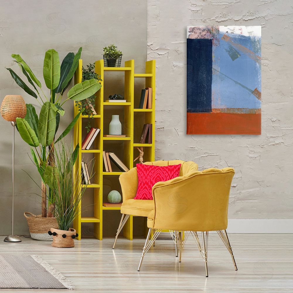 Donna Weathers Structured Shapes Abstract Canvas Wall Art Print in Room