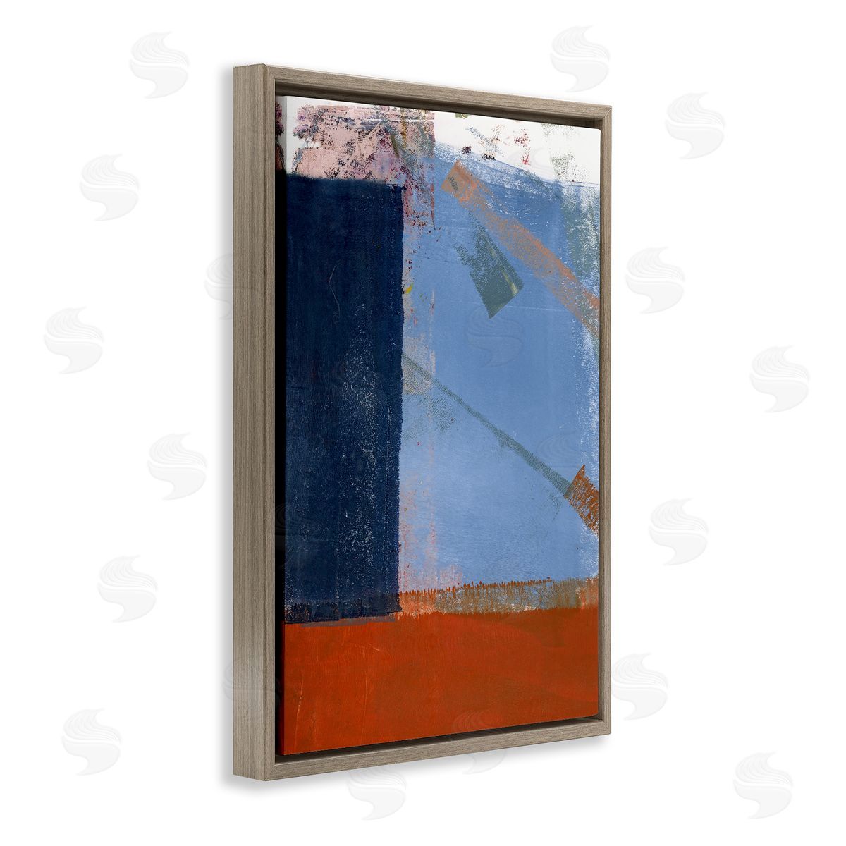 Donna Weathers Structured Shapes Abstract Brown Floating Frame Canvas Wall Art Print