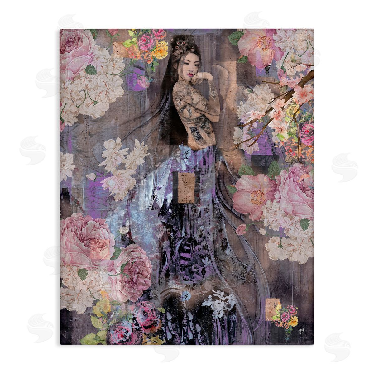 Marta Wiley Expressive Flowers & Woman Canvas Wall Art Print