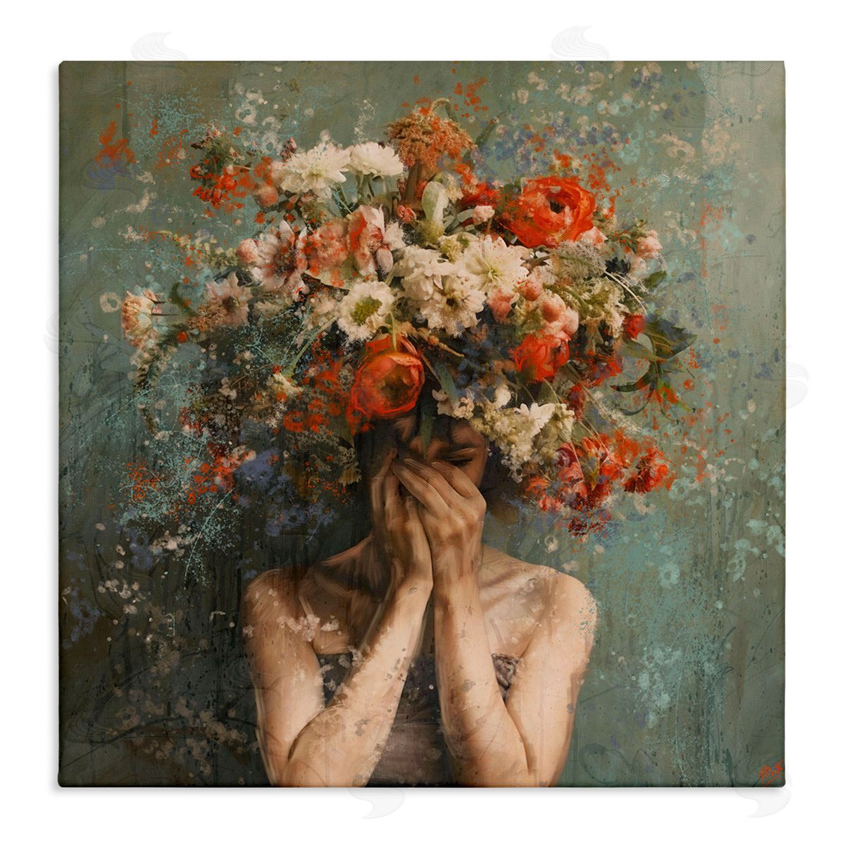 Marta Wiley Floral Figure Portrait Canvas Wall Art Print