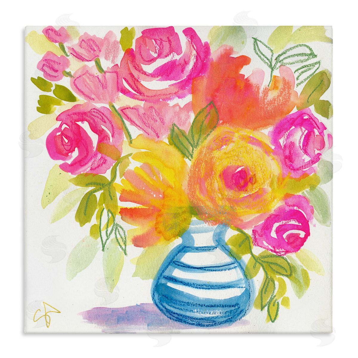 Suzanne Allard Pink & Yellow Bouquet Canvas Wall Art Print