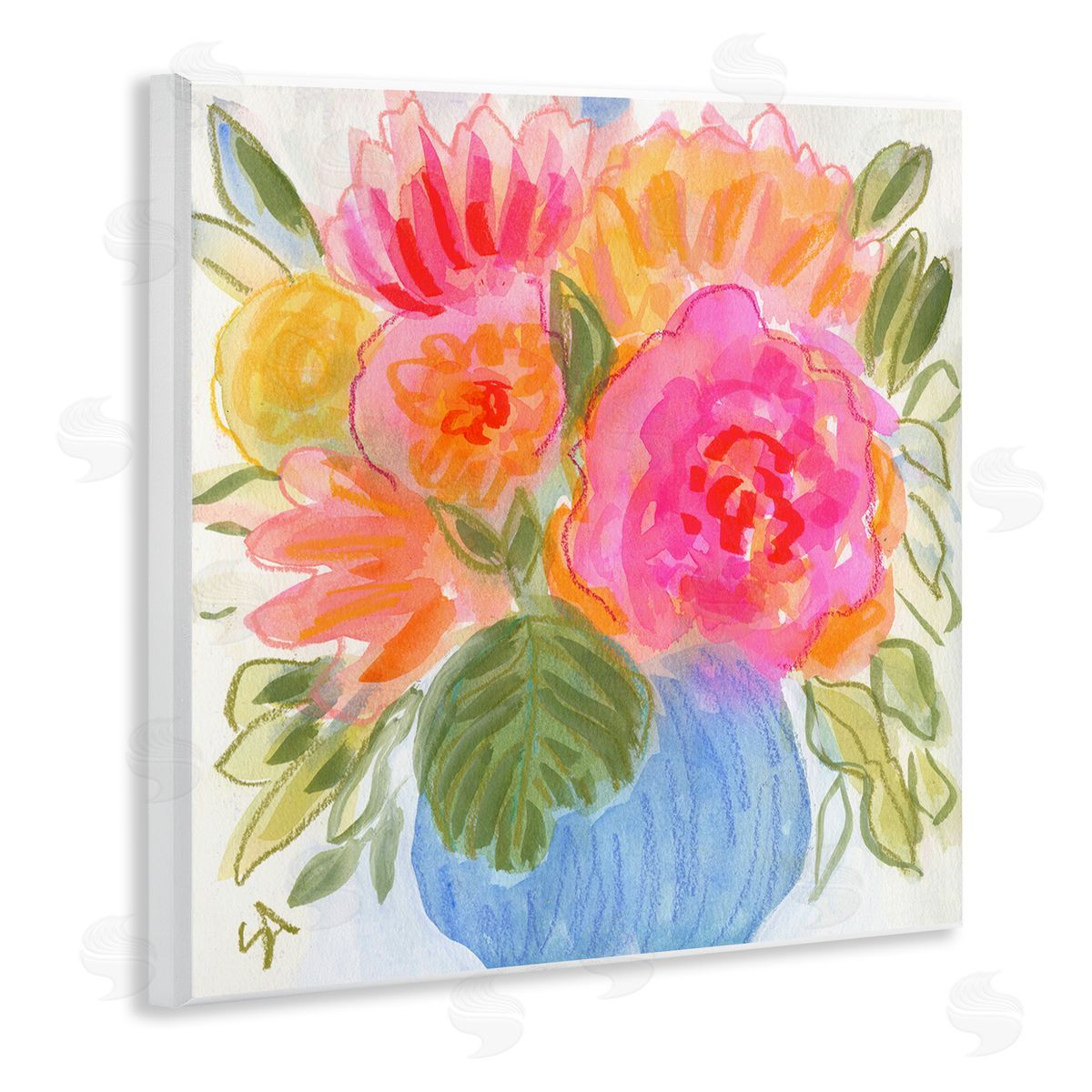 Suzanne Allard Full Blossoms Bouquet Wooden Wall Plaque Art Print