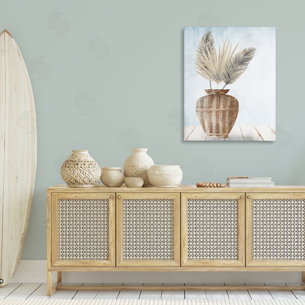 Kim Allen Fan Plant Leaves Canvas Wall Art Print in Room