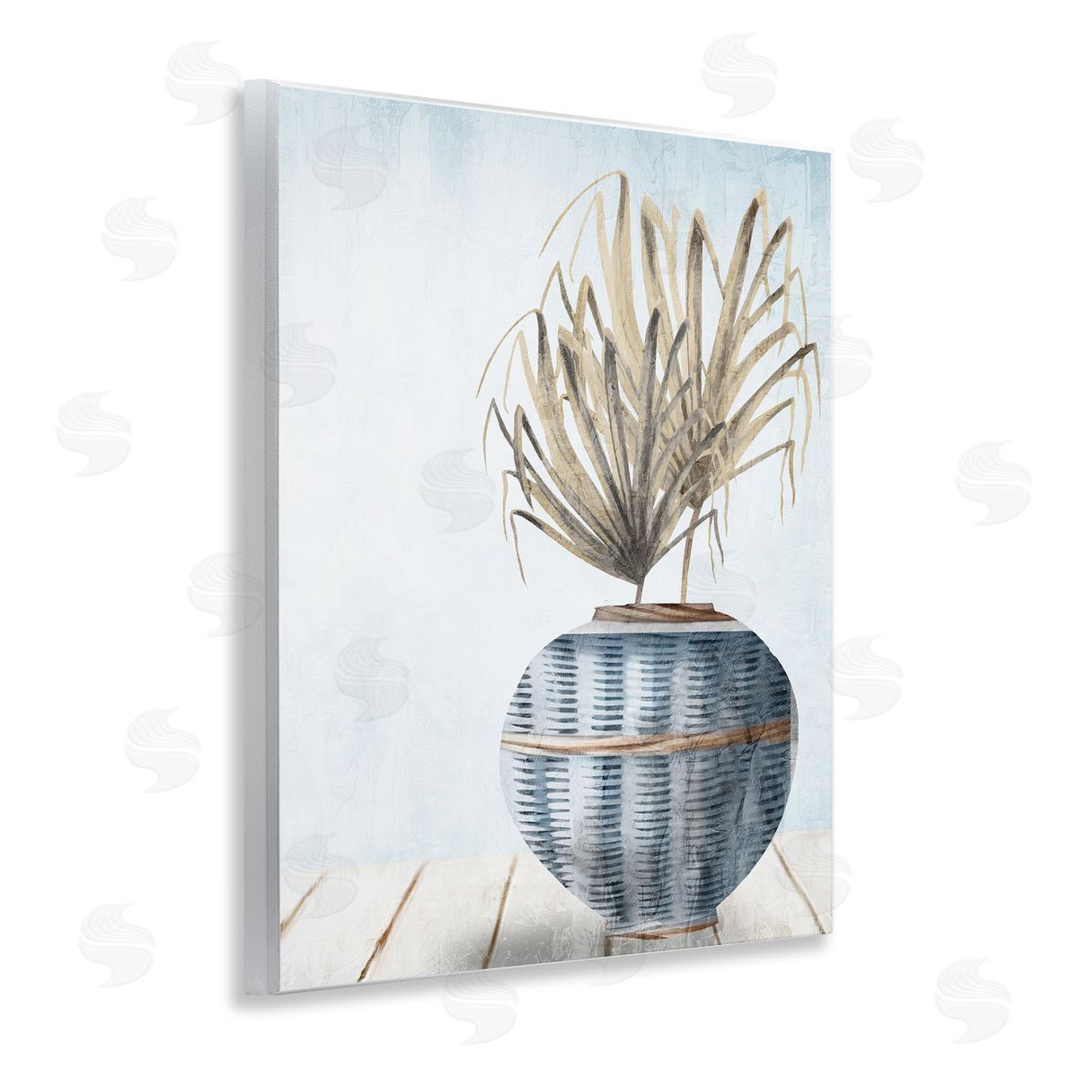 Kim Allen Plant in Woven Vase Wooden Wall Plaque Art Print