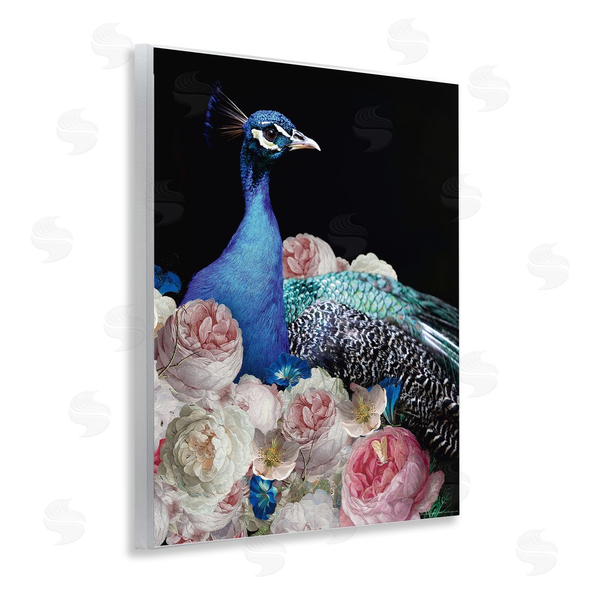 Reinders Peacock & Peonies Wooden Wall Plaque Art Print
