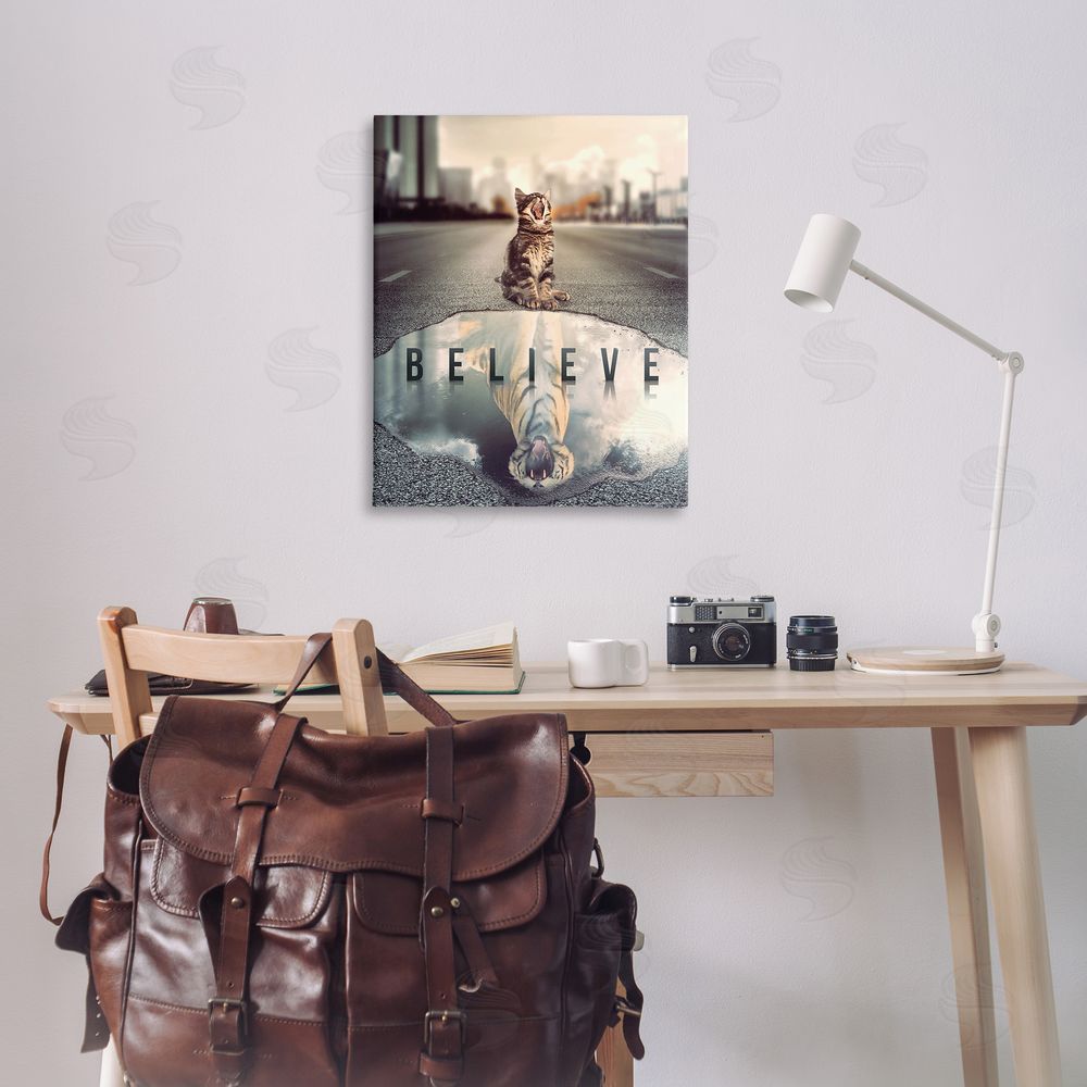 Reinders Believe Cat & Tiger Canvas Wall Art Print in Room