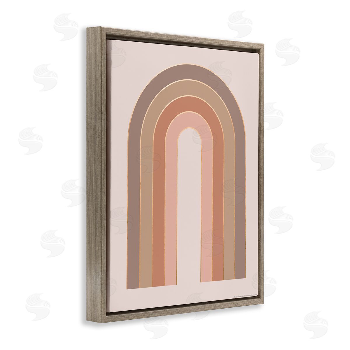 Reinders Peachy Boho Rainbow Brown Floating Frame Canvas Wall Art Print