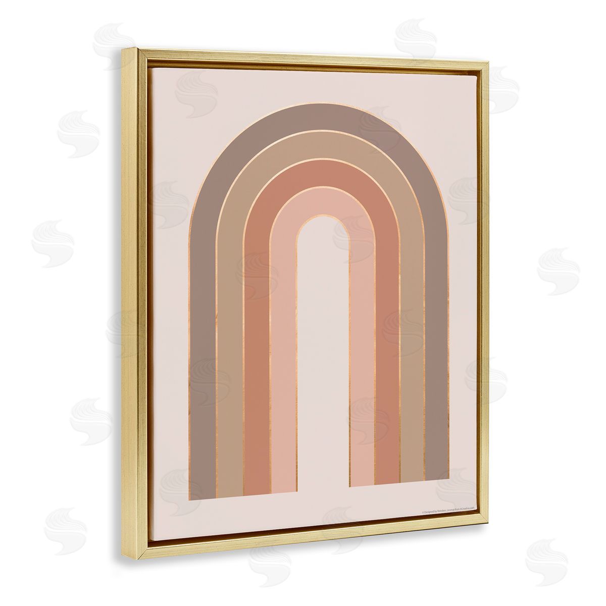 Reinders Peachy Boho Rainbow Gold Floating Frame Canvas Wall Art Print