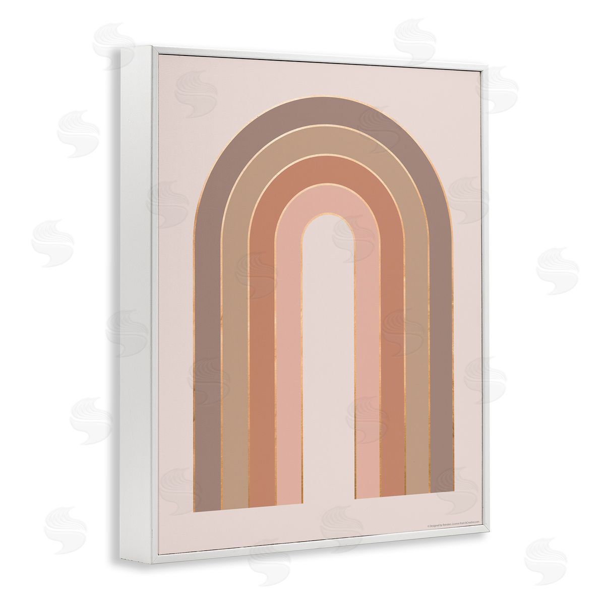 Reinders Peachy Boho Rainbow White Framed Giclee Wall Art Print