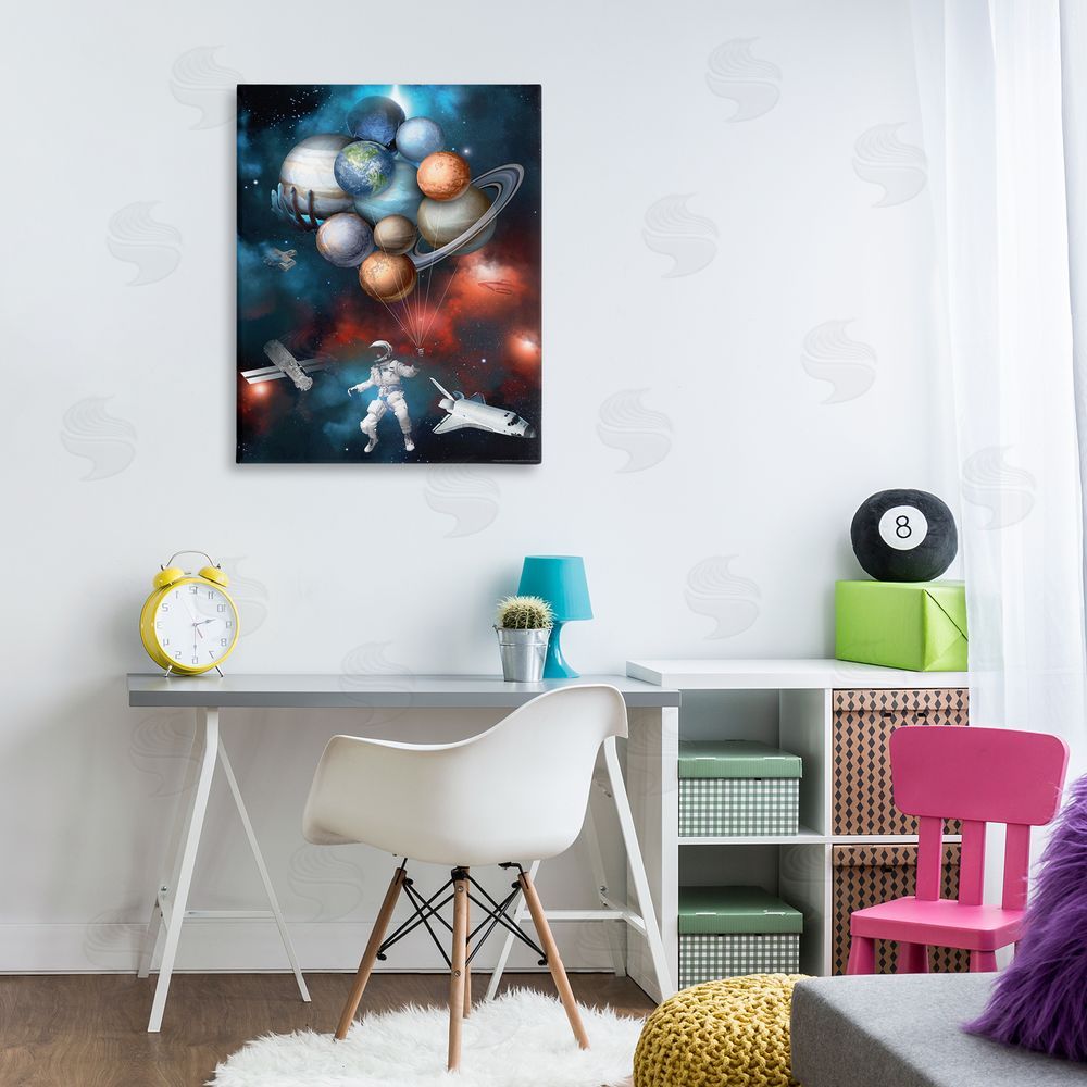 Reinders Planet Balloons in Space Canvas Wall Art Print in Room