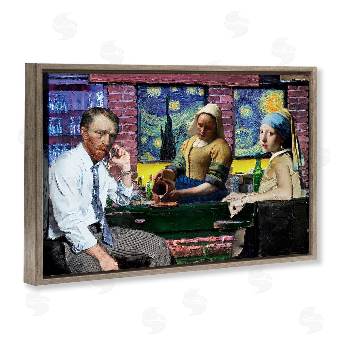 Reinders Classic Paintings Gathered Brown Floating Frame Canvas Wall Art Print