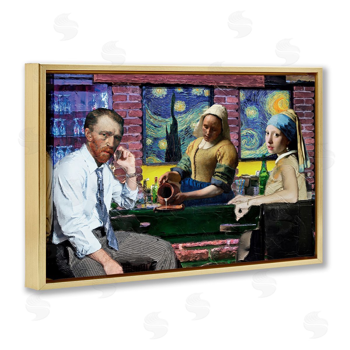 Reinders Classic Paintings Gathered Gold Floating Frame Canvas Wall Art Print