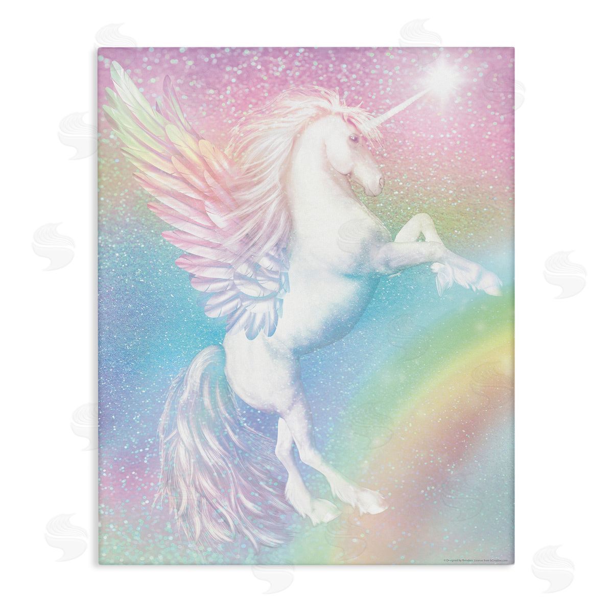 Reinders Pastel Glitz Unicorn Canvas Wall Art Print