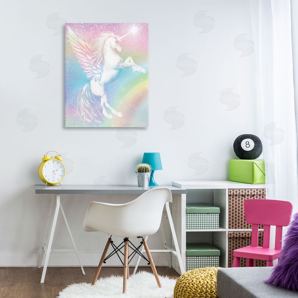 Reinders Pastel Glitz Unicorn Canvas Wall Art Print in Room
