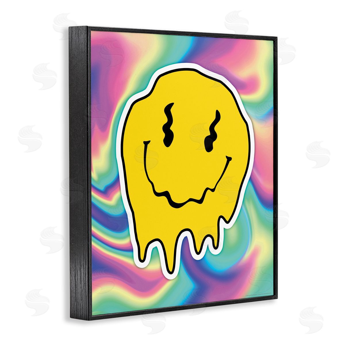 Reinders Abstract Melting Smiley Black Framed Giclee Wall Art Print