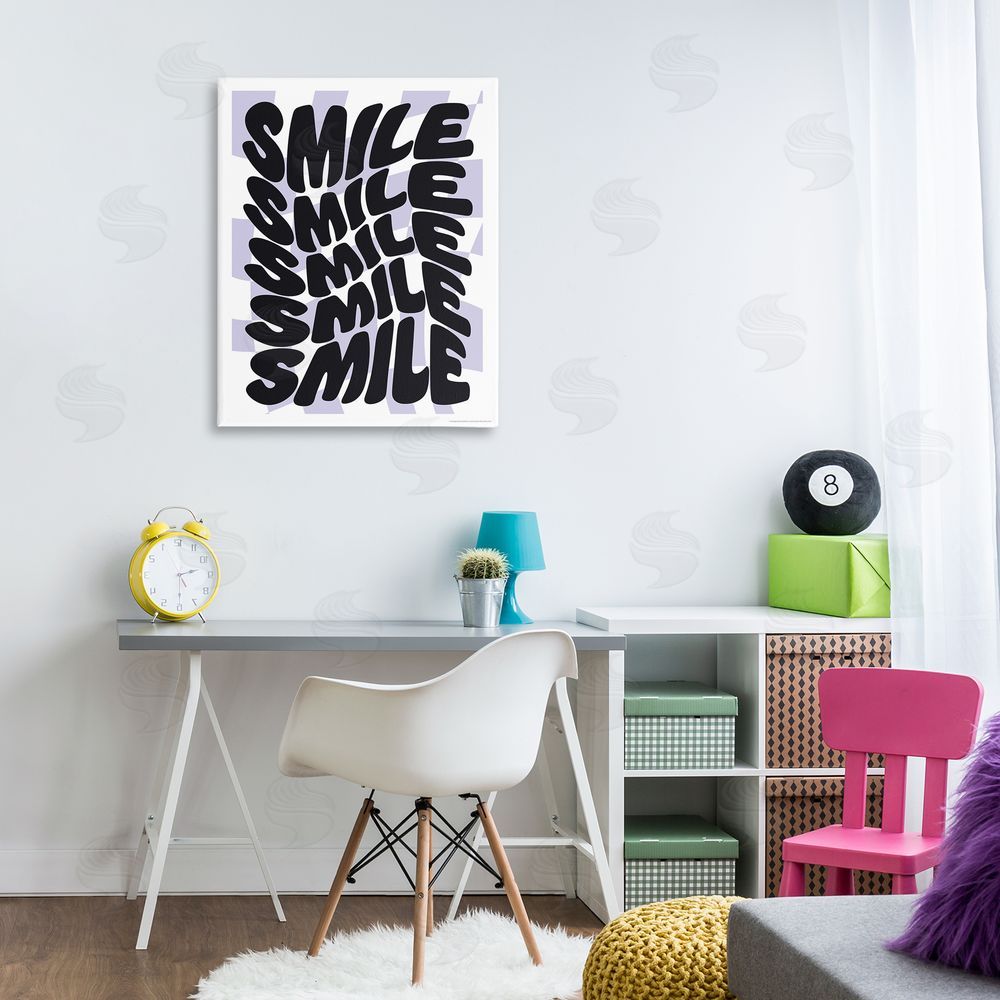 Reinders Wavy Smile Typography Canvas Wall Art Print in Room