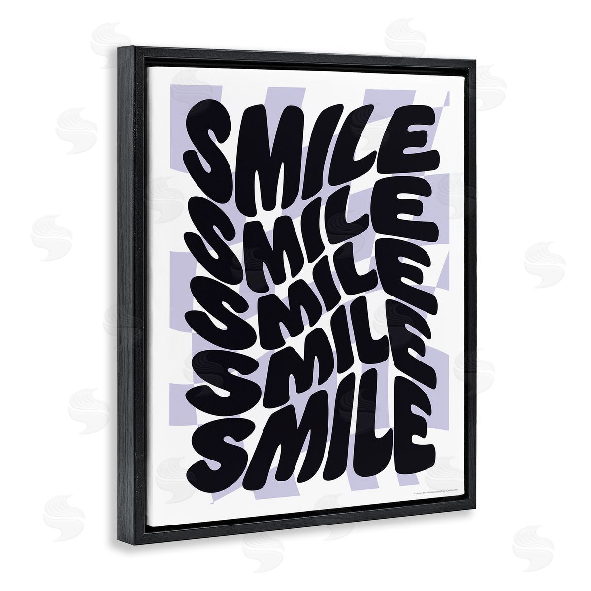 Reinders Wavy Smile Typography Black Floating Frame Canvas Wall Art Print
